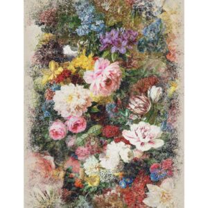 Tappeto moderno "Emozioni d'Artista Bosschaert PANNA " con stampa digitale di orifice, collezione Suardi - fondo antiscivolo