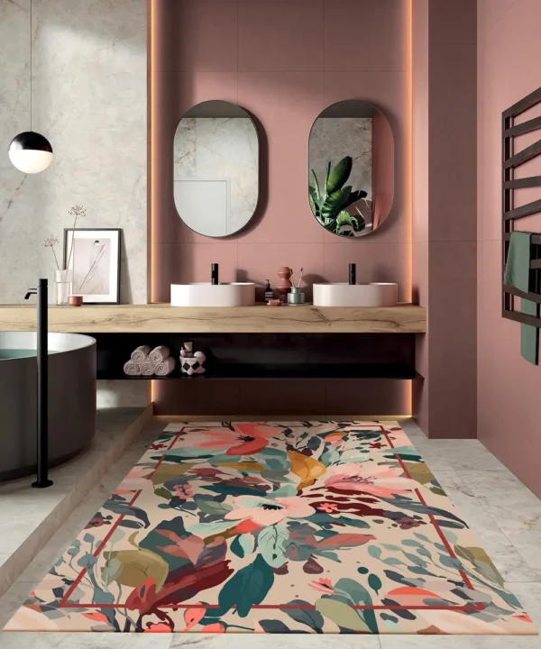 Tappeto moderno "Emozioni d'Artista Matisse" con stampa digitale di orifice, collezione Suardi - fondo antiscivolo