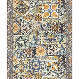 Tappeto moderno "Emozioni d'Artista deruta " con stampa digitale di orifice, collezione Suardi - fondo antiscivolo