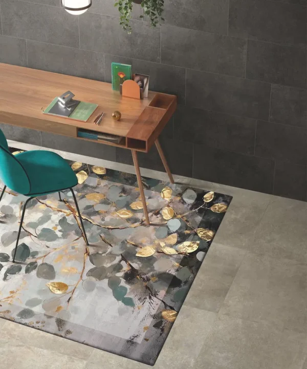 Tappeto moderno "Emozioni d'Artista Foliage " con stampa digitale di orifice, collezione Suardi - fondo antiscivolo