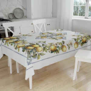 Tovaglia limoni Tiffany 03 Vingi in cotone 100% con stampa digitale,made in italy
