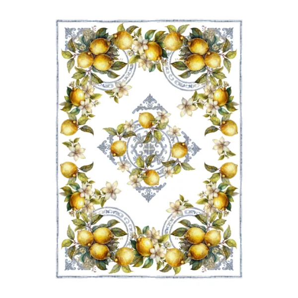 Tovaglia limoni Tiffany 03 Vingi in cotone 100% con stampa digitale,made in italy