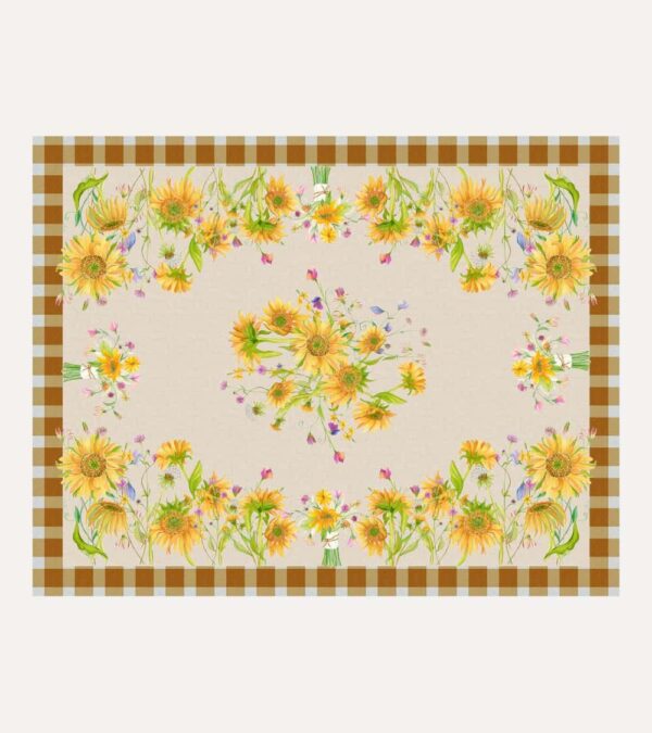Tovaglia in cotone 100% con stampa digitale Girasole Made in Italy