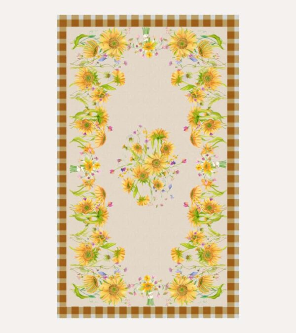 Tovaglia in cotone 100% con stampa digitale Girasole Made in Italy