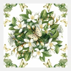 Tovaglia copritavolo in cotone 100% con stampa digitale Jasmin Made in Italy