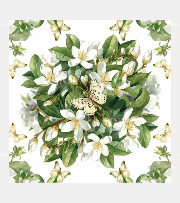 Tovaglia copritavolo in cotone 100% con stampa digitale Jasmin Made in Italy