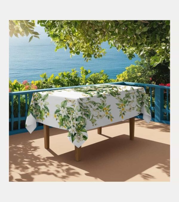 Tovaglia copritavolo in cotone 100% con stampa digitale Jasmin Made in Italy