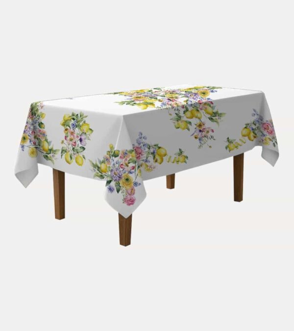 Tovaglia copritavolo in cotone 100% con stampa digitale Lemon Made in Italy