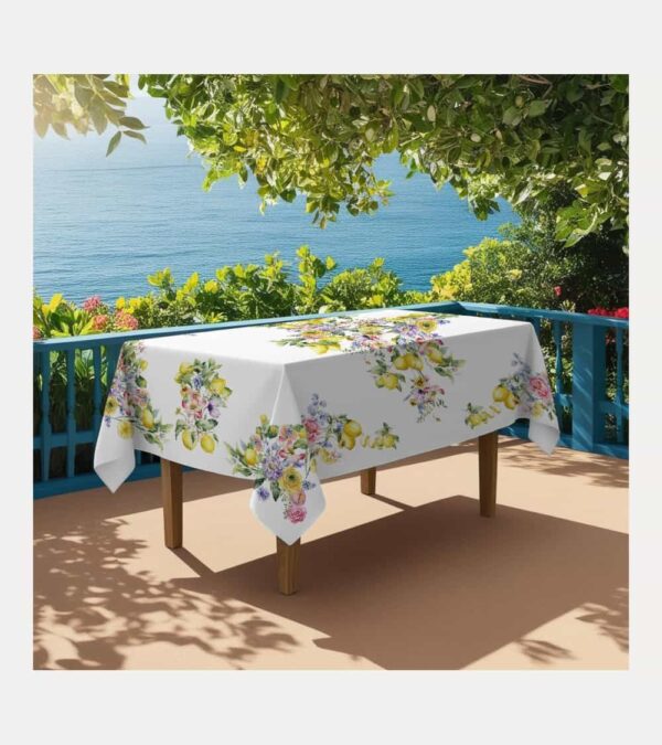 Tovaglia copritavolo in cotone 100% con stampa digitale Lemon Made in Italy