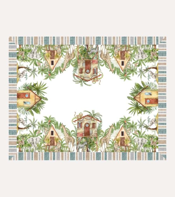 Tovaglia in cotone 100% con stampa digitale TOVAGLIA SAVANA Made in Italy