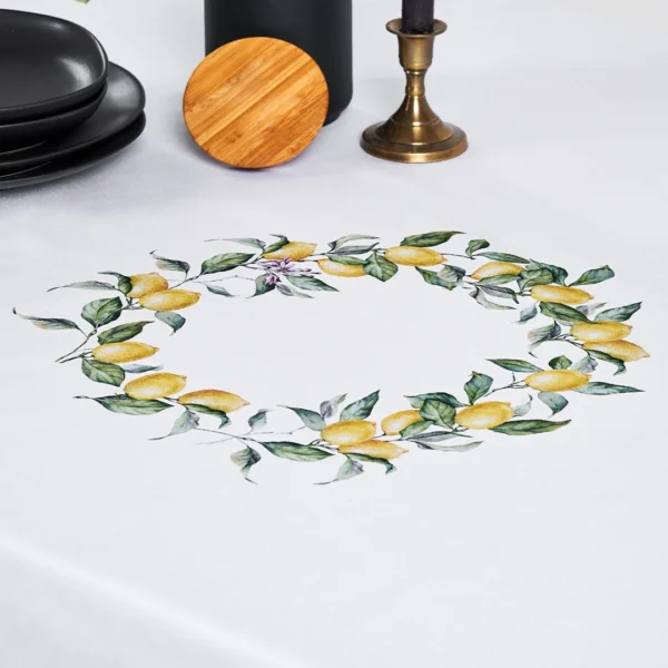Tovaglia floreale Tiffany 10 Vingi in cotone 100% con stampa digitale, made in italy