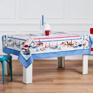 Tovaglia floreale Tiffany 14 Vingi in cotone 100% con stampa digitale, Ispirata al fascino del mare