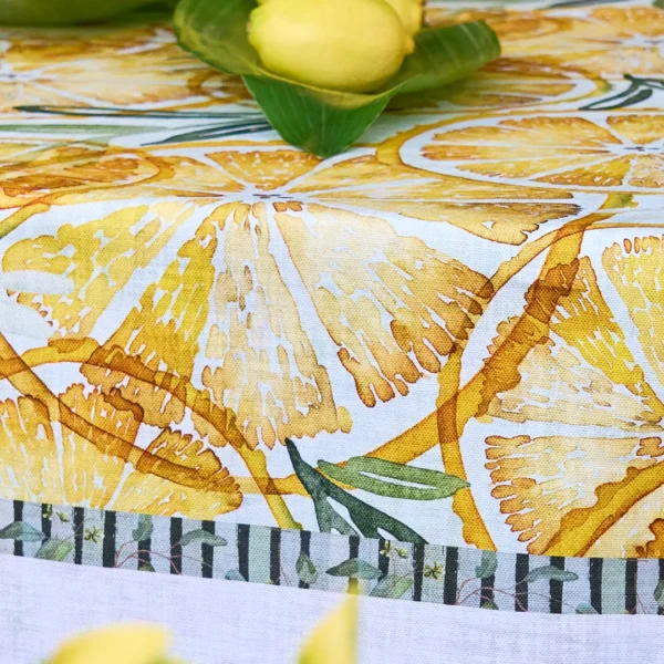 Tovaglia limoni Tiffany 16 Vingi in cotone 100% con stampa digitale,made in italy