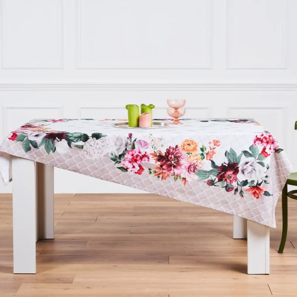 Tovaglia floreale Tiffany 15 Vingi in cotone 100% con stampa digitale,con motivo floreale Multicolore