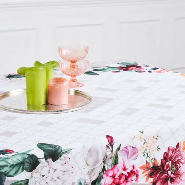 Tovaglia floreale Tiffany 15 Vingi in cotone 100% con stampa digitale,con motivo floreale Multicolore