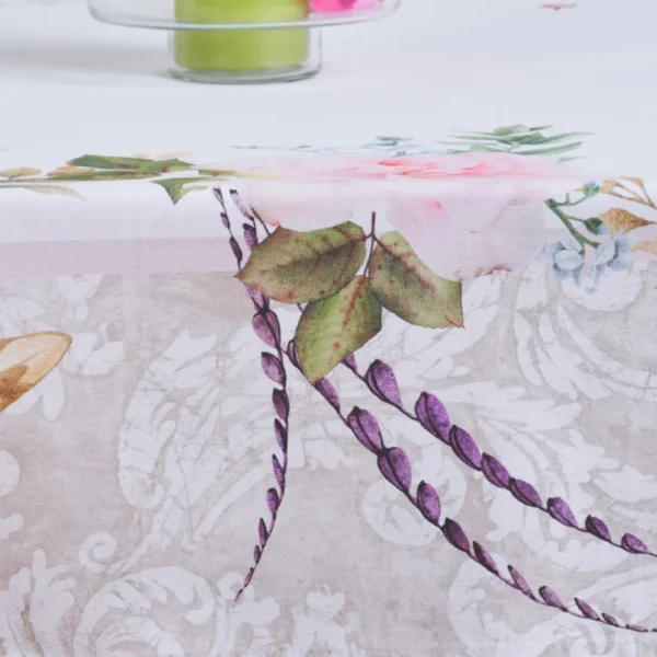Tovaglia floreale Tiffany 24 Vingi in cotone 100% con stampa digitale,con motivo floreale multi colore