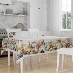 Tovaglia TIFFANY 36 Vingi in cotone 100% con stampa digitale macaron floreale, Made in Italy