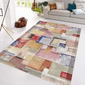 Tappeto moderno multicolor astratto Autore Suardi antiscivolo lavabile Made in Italy soggiorno