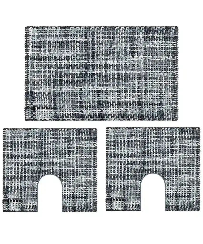 tappeto bagno antracite texture intrecciata morbido antiscivolo