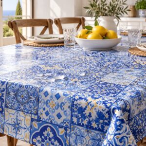 Tovaglia Miros Maiolica Blu – Stile Mediterraneo in 100% Cotone