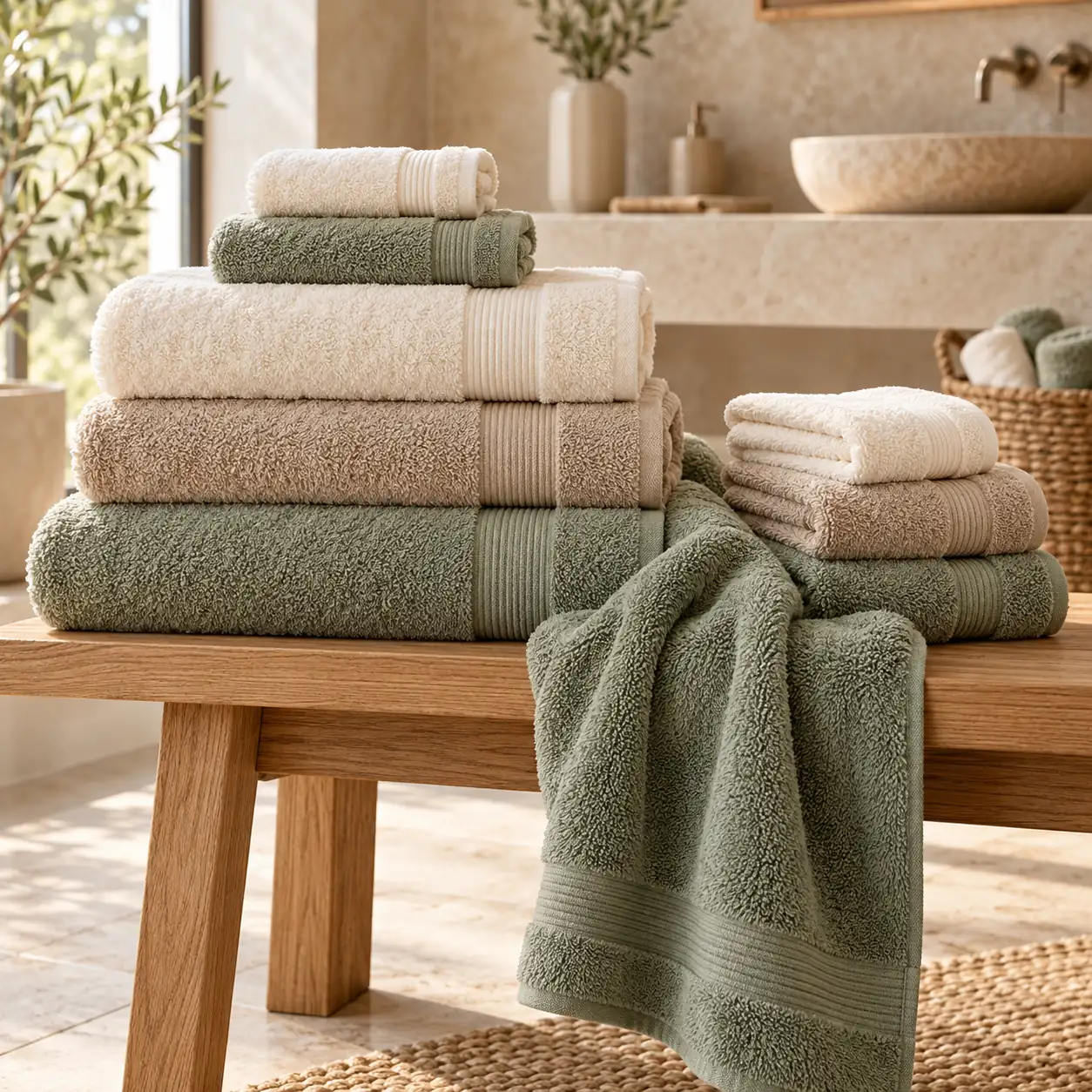 Biancheria da bagno in spugna di cotone — asciugamani Damlak Store