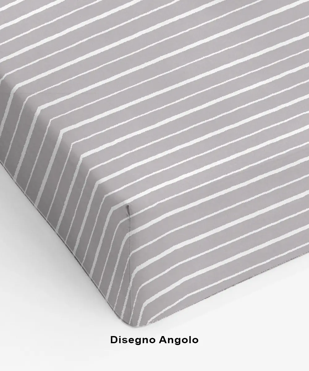 Completo lenzuola in cotone Scia Grigio - foto 4