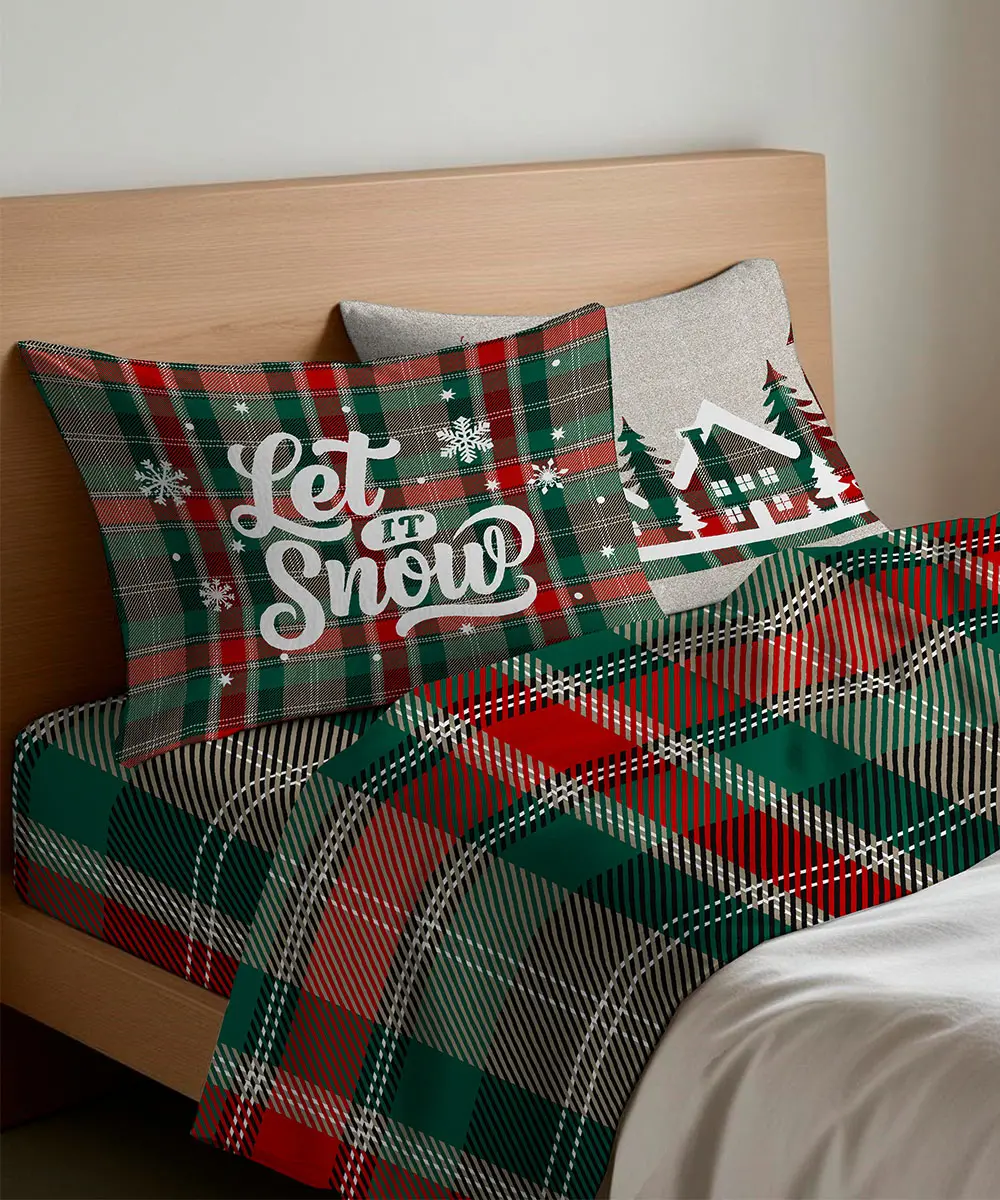Completo lenzuola in cotone Snow - foto 1