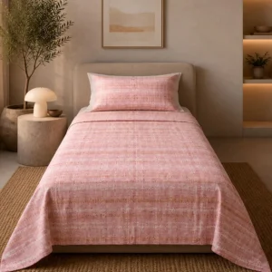 Completo lenzuola in cotone Trama 3 Rosa - foto 1