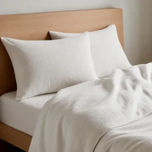 Completo lenzuola in flanella Tinta Unita Bianco 100% cotone - foto 1