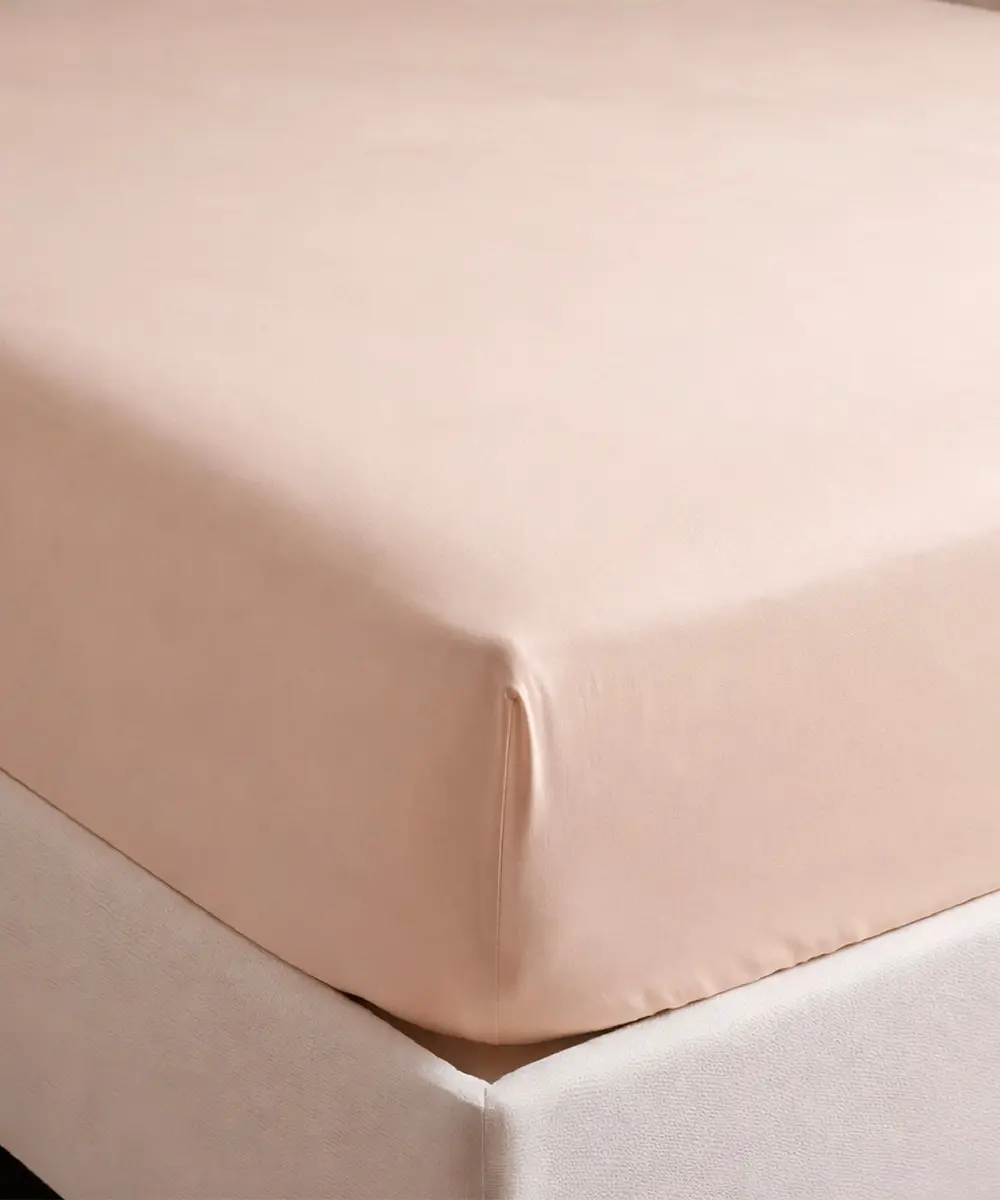 Completo lenzuola in raso di cotone Beige - foto 4