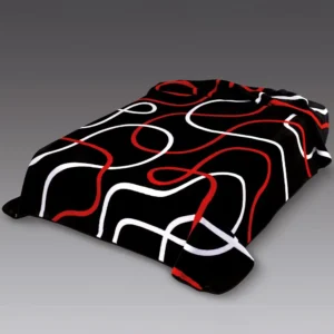 Coperta Ster 241 Nero: coperta in microfibra effetto velluto con linee curve e avvolgenti dal gusto moderno - foto 1