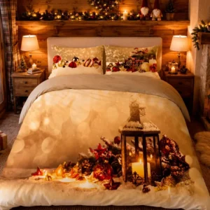 Parure Copripiumino Digitale Noel con lanterna e decorazioni natalizie - foto 1