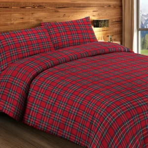 Parure Copripiumino Kilt Rosso con un classico tartan rosso - foto 1
