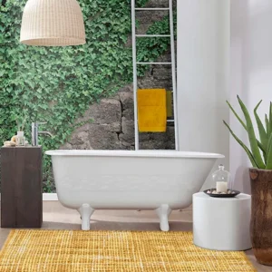 Tappeto bagno Crazy Oro antiscivolo ambientato in un bagno moderno