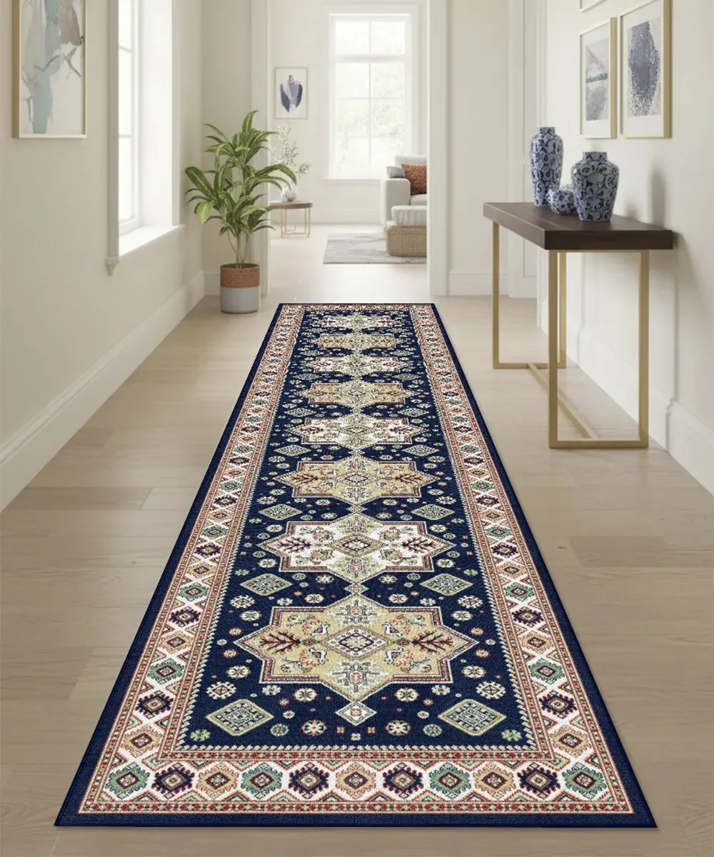 Tappeto Diamond 549 Blu – passatoia in corridoio