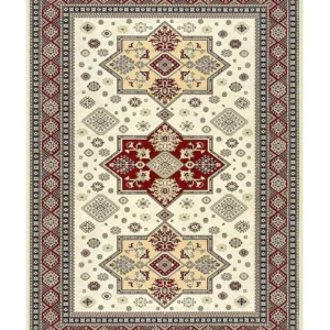 Tappeto Diamond 549 Crema Rosso – vista dall'alto