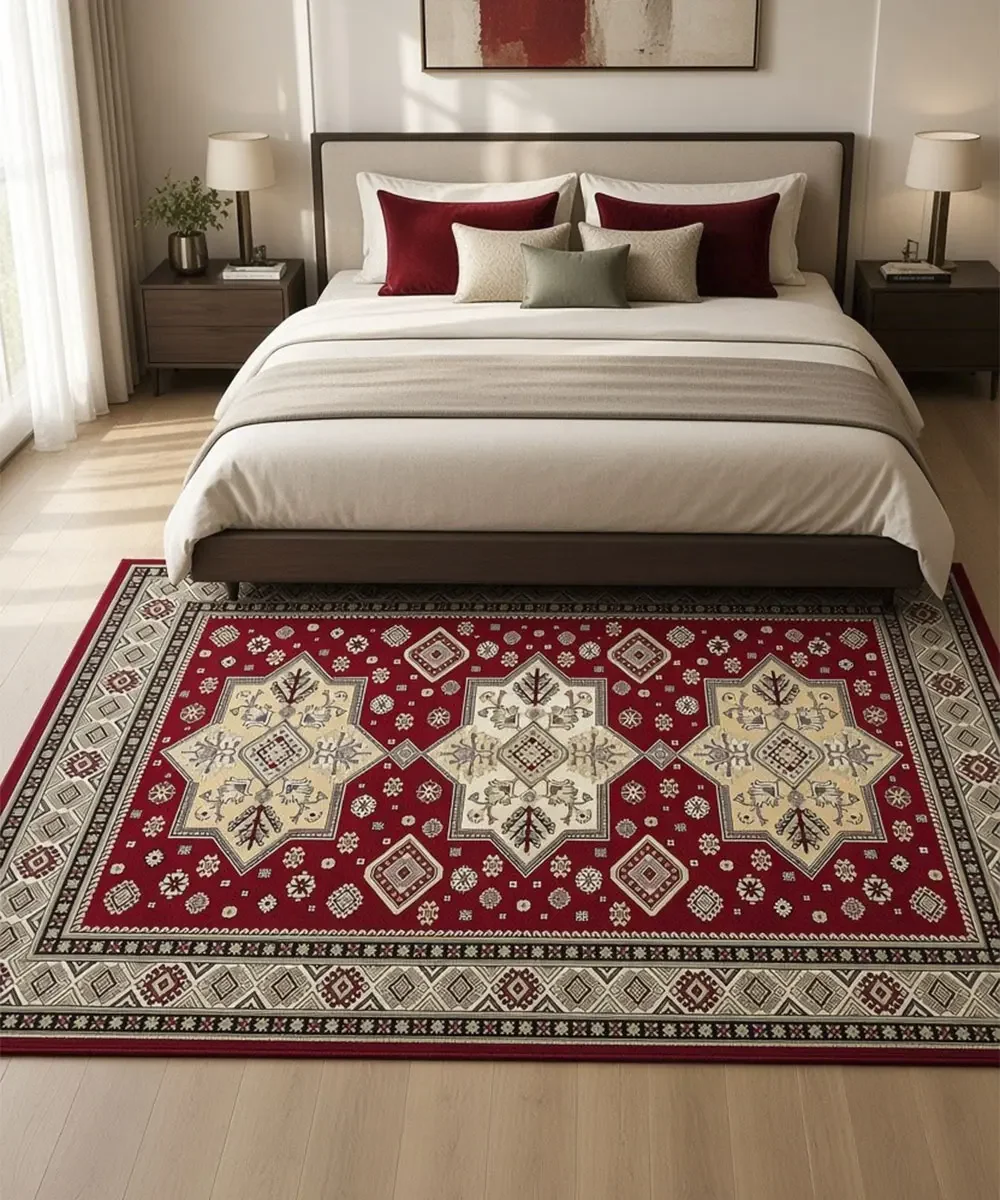 Tappeto Diamond 549 Rosso – in camera da letto