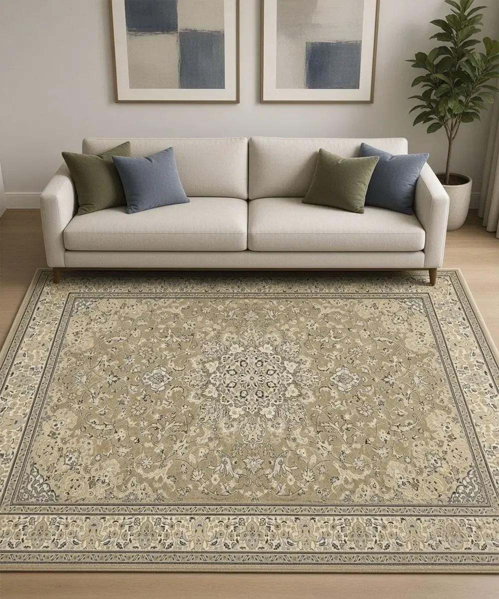 Tappeto Diamond 551 Grigio Salvia – in soggiorno