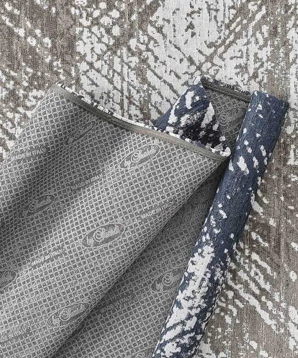 Retro in gomma antiscivolo del tappeto Essenza Blu in chenille jacquard