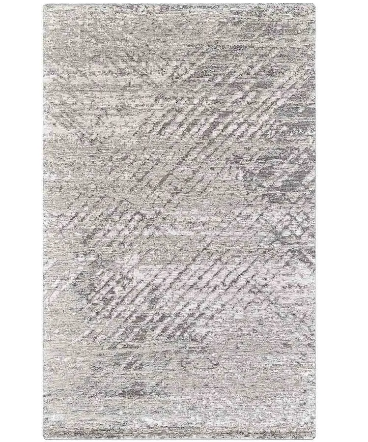 Tappeto moderno astratto Essenza Sabbia in chenille jacquard sabbia e grigio perla, antiscivolo e lavabile