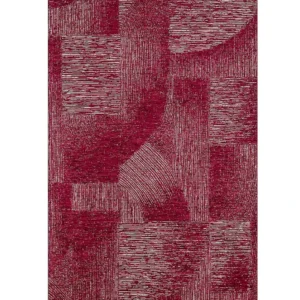 Tappeto moderno geometrico Graffio Magenta in chenille jacquard magenta e avorio, antiscivolo e lavabile