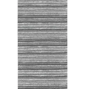 Passatoia a righe Laos Grigio in chenille jacquard grigio, antiscivolo e lavabile