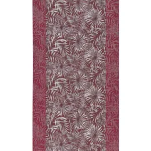 Passatoia Malesia Viola con motivo di felci tropicali in chenille jacquard, antiscivolo e lavabile