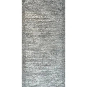 Tappeto New York Grigio tinta unita effetto melange con bordo, antiscivolo e lavabile