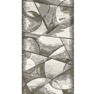 Passatoia Universo Fango con disegno astratto di stelle e pianeti in chenille jacquard, antiscivolo e lavabile