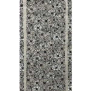 Passatoia Zefiro Tortora a fiori effetto melange con cornice, antiscivolo e lavabile