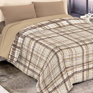 Trapunta Diadema 9 Scozzese Beige invernale con un disegno scozzese nei toni del beige e del marrone - foto 1