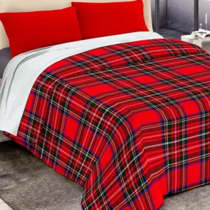 Trapunta Diadema 16 Scozzese Tartan invernale con un classico tartan rosso - foto 1