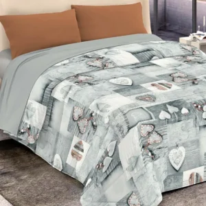 Trapunta Diadema Shabby invernale con uno stile shabby chic con cuori e decori su fondo grigio - foto 1