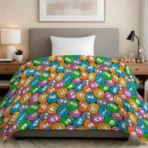 Trapunta Emoji 300 g invernale con simpatiche emoji colorate - foto 1